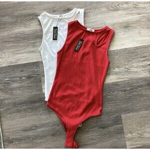 Lot of 5 Ladies Body Suits Ribbed Round Neck Active USA NWT Assorted Sizes